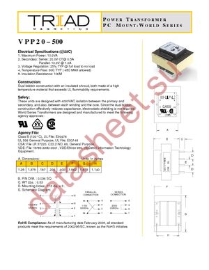 VPP20-500 datasheet  